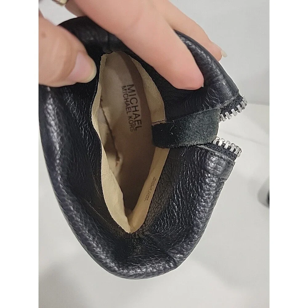 MICHAEL KORS Bassey Black Leather Convertible Boots Size 6M
